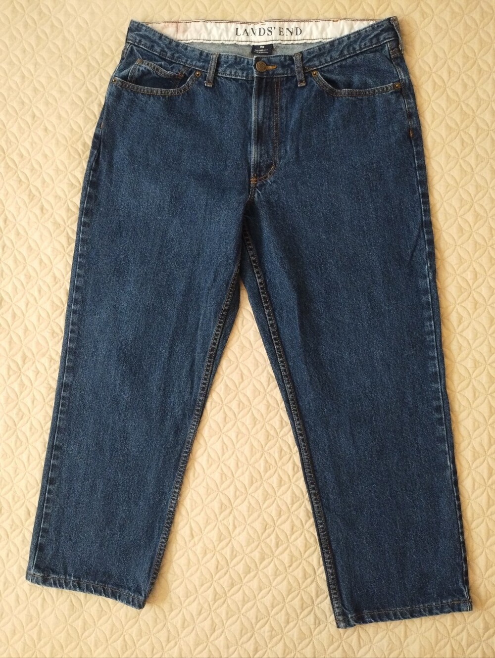 Lands End 90s Vintage Relaxed Fit Jeans Dark Wash